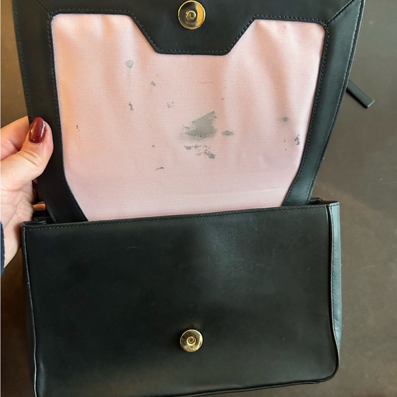 Luana Italy- mini satchel 100% leather purse in Ebony with brass hardware - Picture 15 of 15